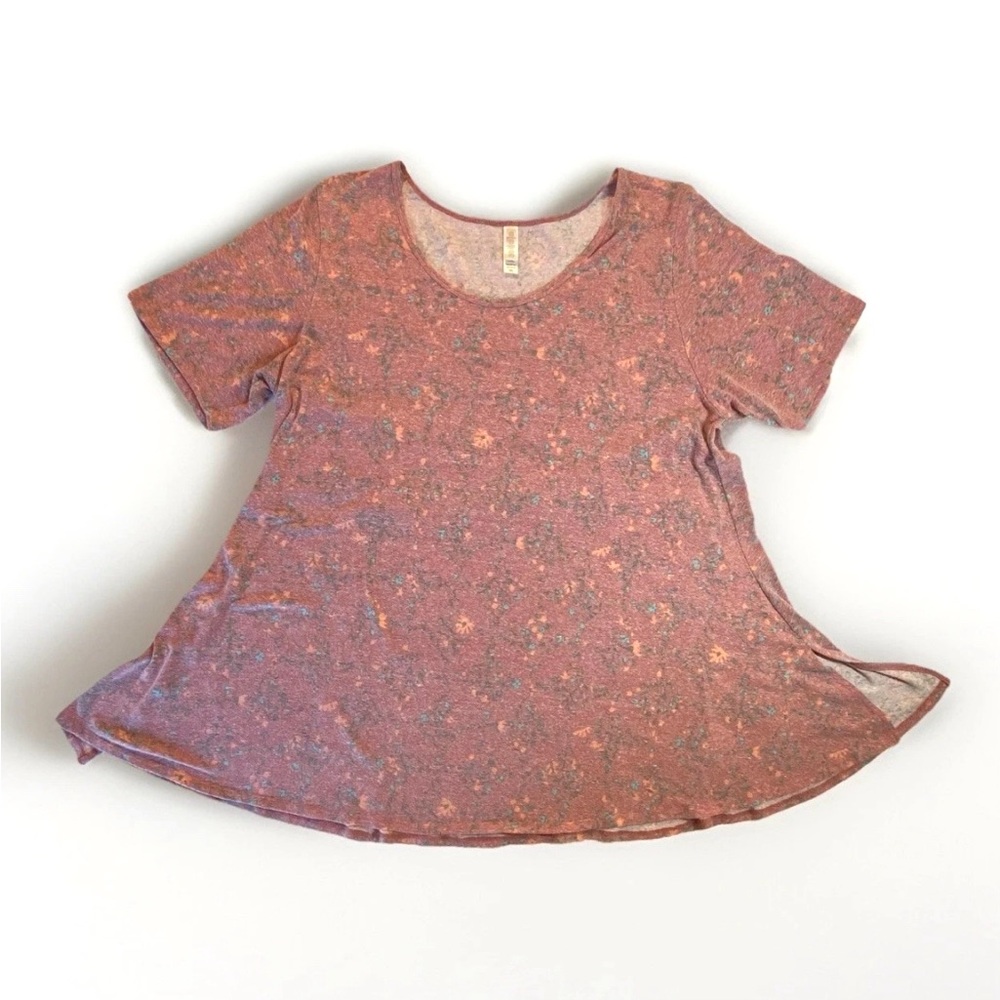 LuLaRoe 2XL Perfect T, Tunic top, Mauve Orange Turquoise